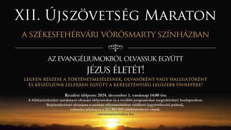 XII. Újszövetség maraton a Vörösmarty Színházban - már lehet jelentkezni a felolvasásra